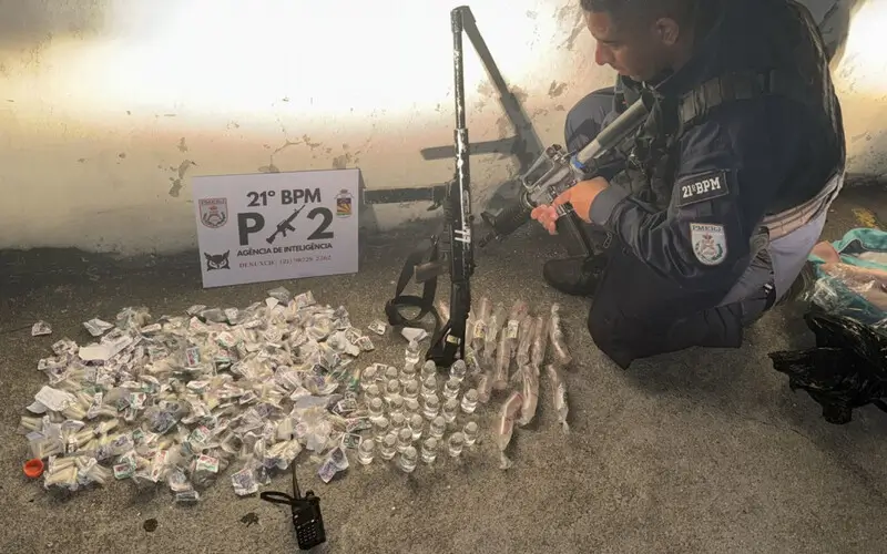 Material apreendido pela polícia