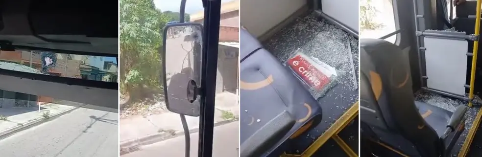 Ônibus é atingido por tiros de fuzil
