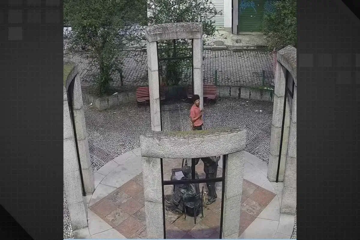 Homem tenta furtar estátua de Noel Rosa