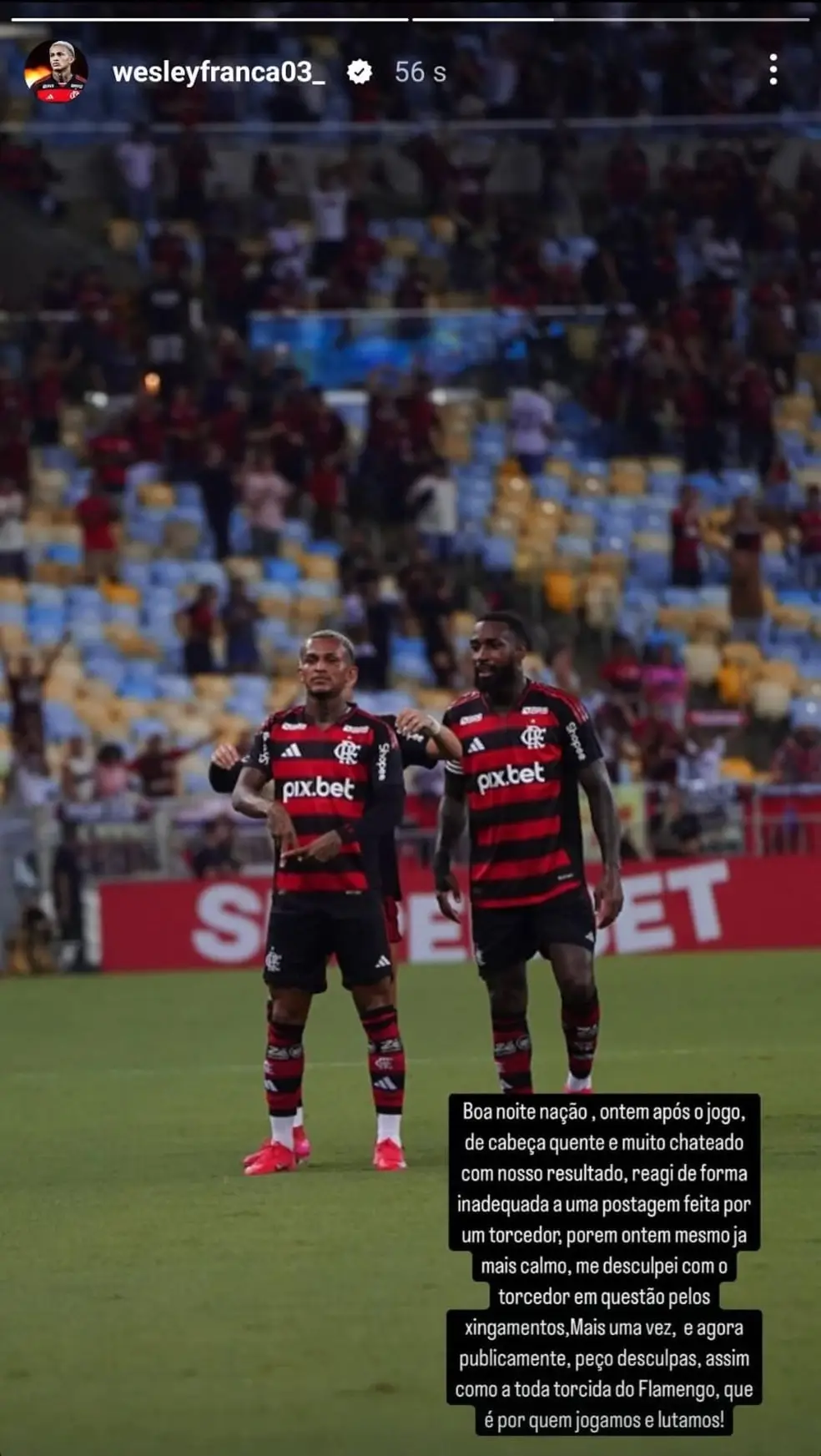 Pedido de desculpas do Wesley