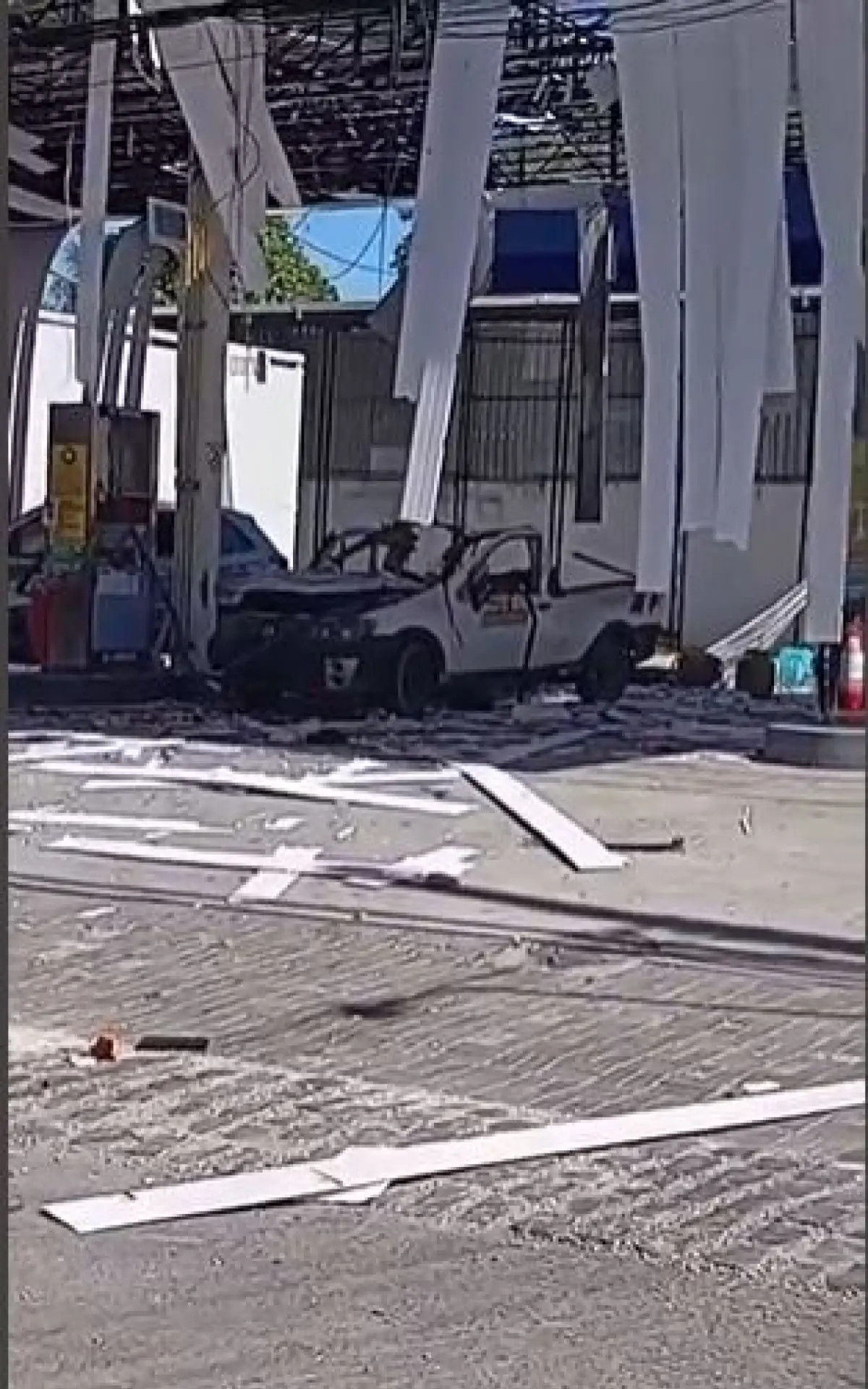 Carro depois da Expolosão