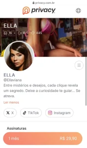 Conta de Ella Viana Nua no Privacy