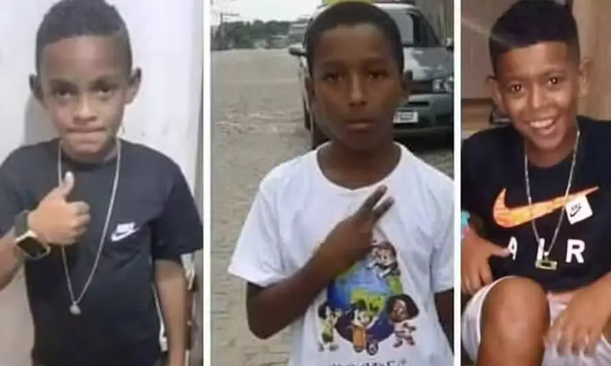 Os meninos Lucas, Alexandre e Fernando Henrique, de Belford Roxo, morreram vítimas de traficantes em Belford Roxo