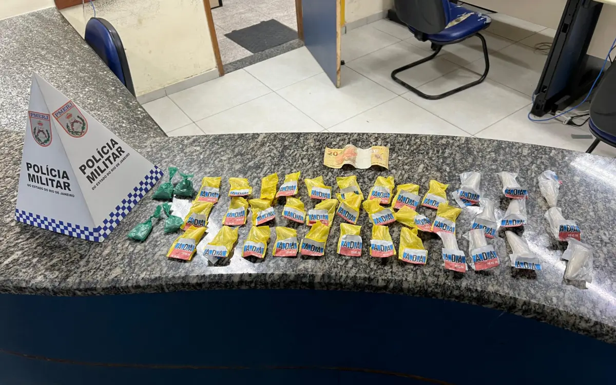 Material entorpecente apreendido pela guarnição do GAT