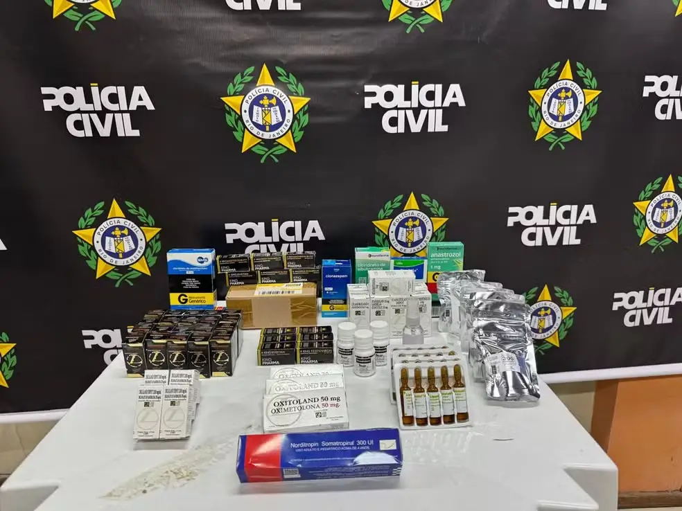 Anabolizantes apreendidos pela polícia