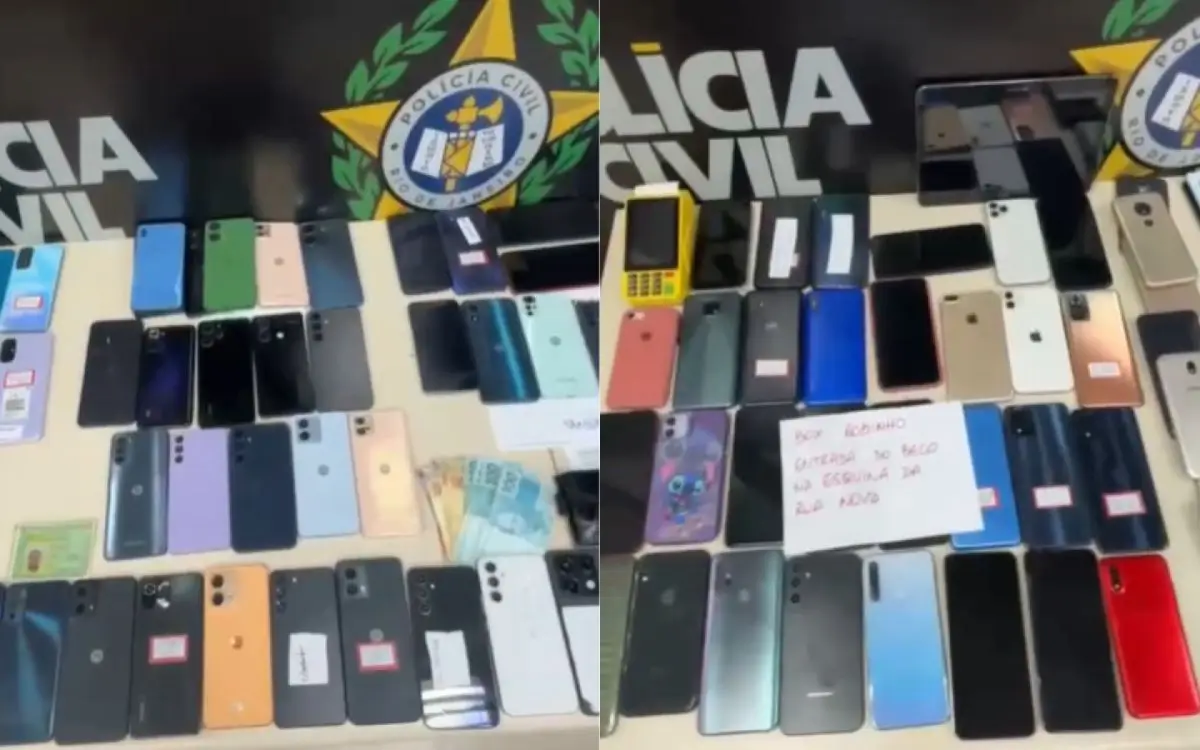 Celulares aprendidos pela polícia