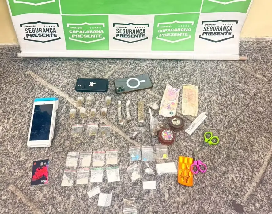 Drogas apreendidas em Copacabana
