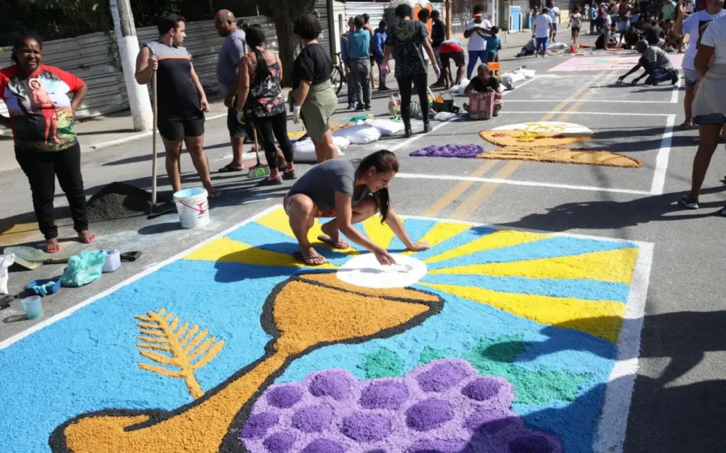 Tapete de Sal no Feriado de Corpus Christi