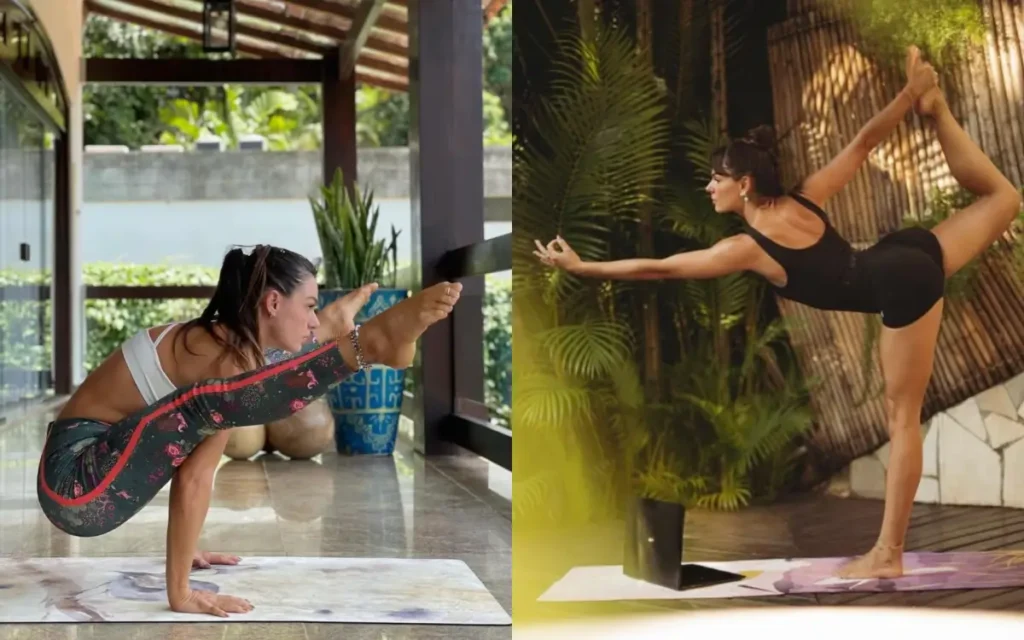 Isis Valverde mostra fotos praticando yoga