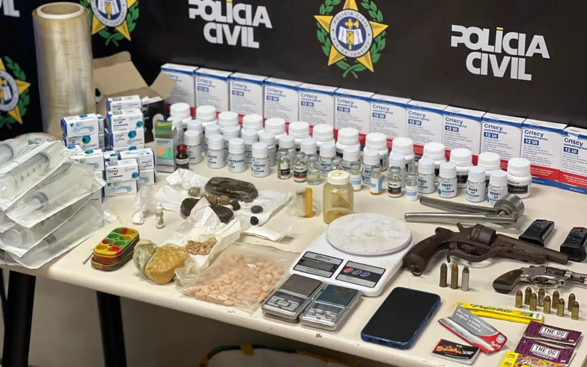 Material apreendido pela polícia