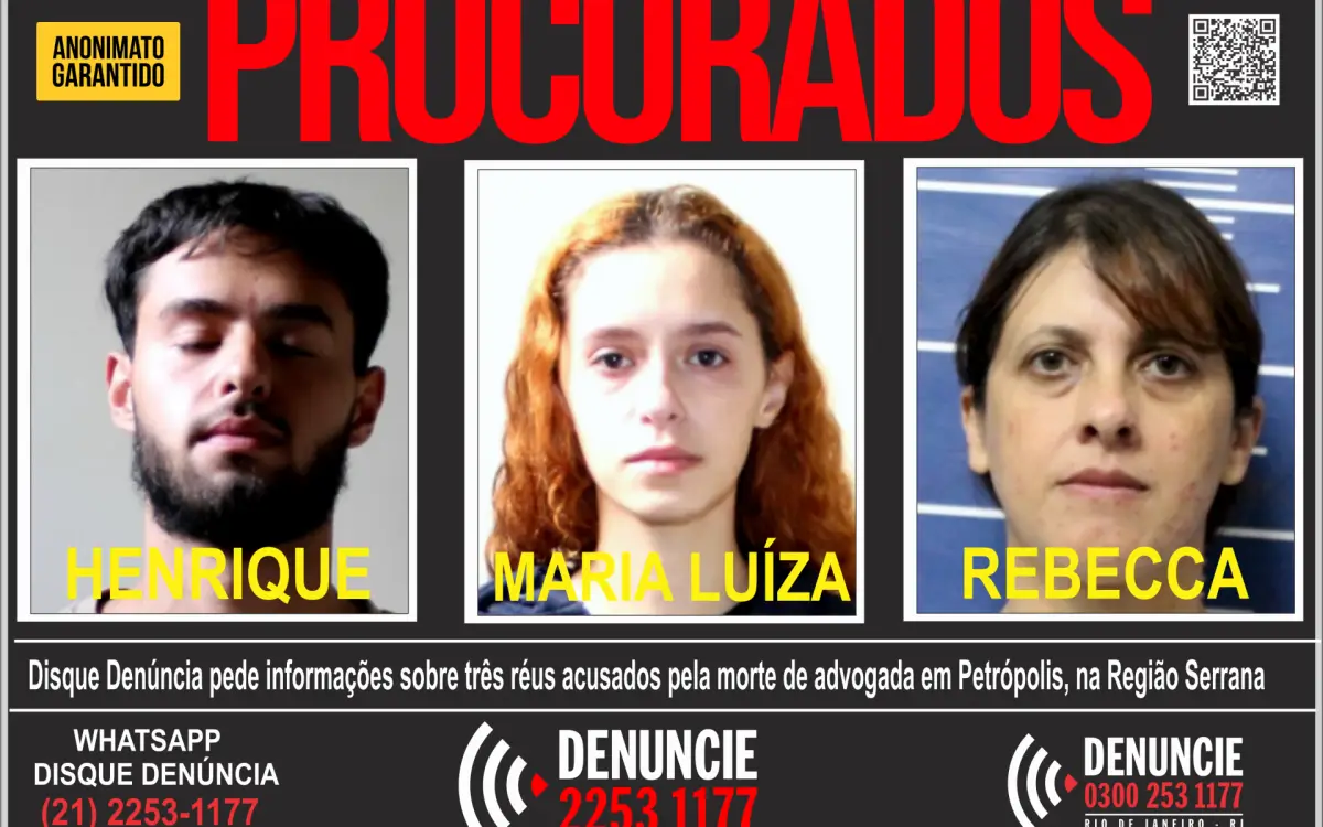 Cartaz divulga nomes de réus foragidos pela morte da advogada Anic Herdy