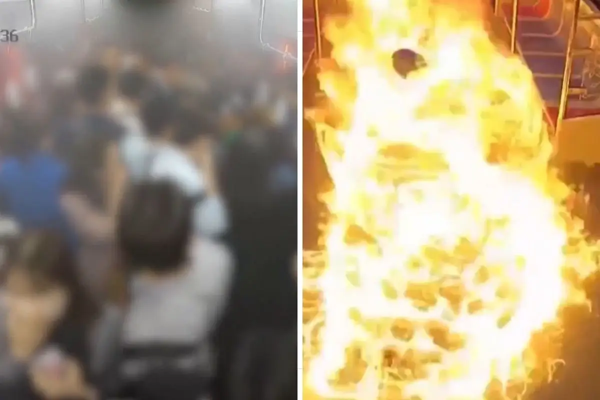 Homem incendeia metrô
