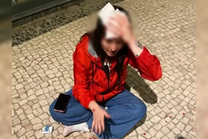 Brasileira leva pedrada em Portugal