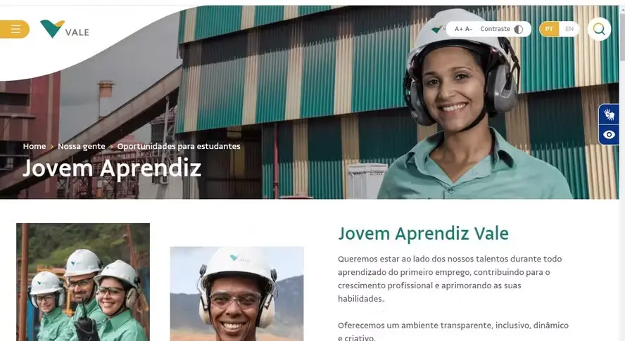 Vagas de jovem aprendiz na Vale