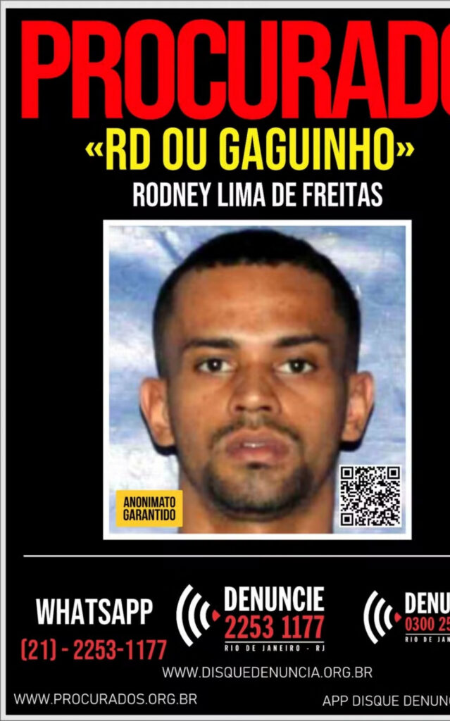 Cartaz do disque Denúncia procura por RD do Barbante