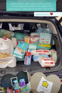 Mala de carro cheio de fraldas