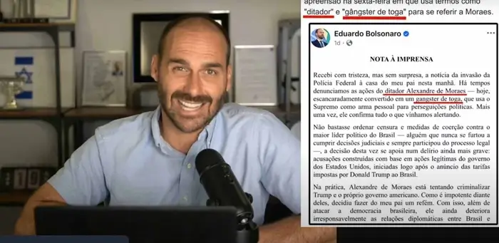 Eduardo Bolsonaro promete tirar Moraes do STF