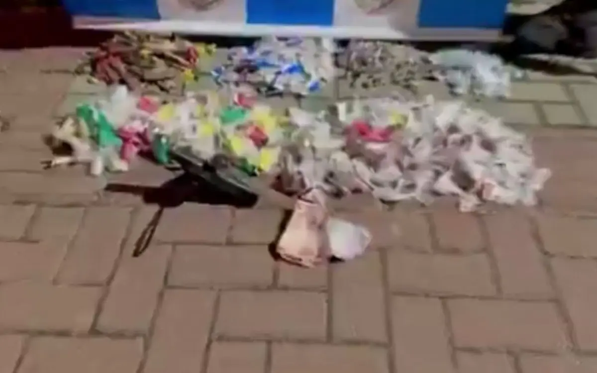 Material apreendido pela polícia
