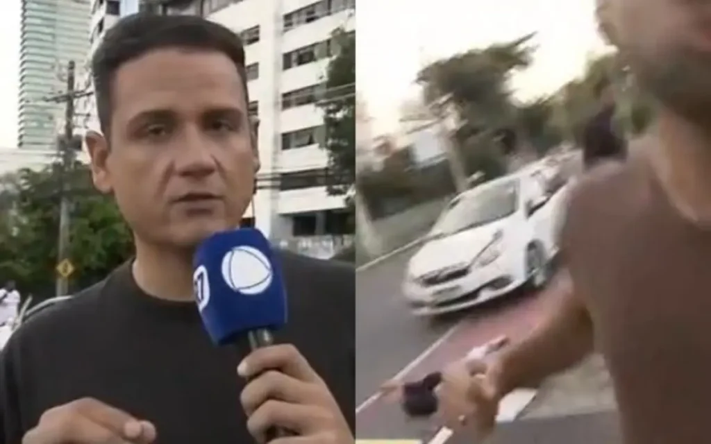 jornalista da Record leva socos