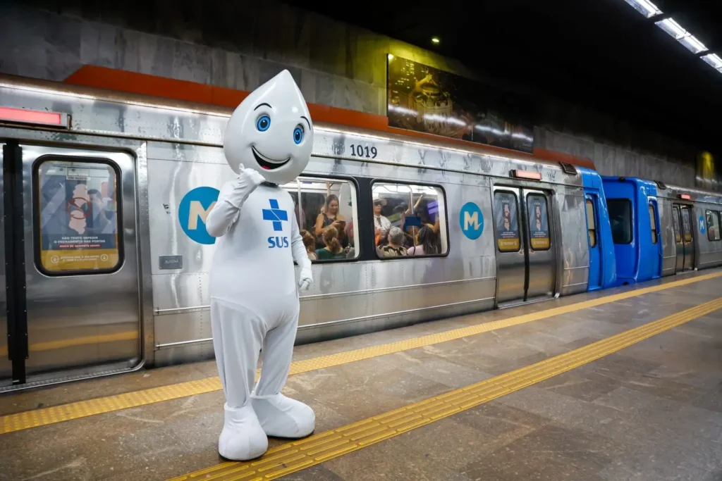 Zé Gotinha no Metro Rio