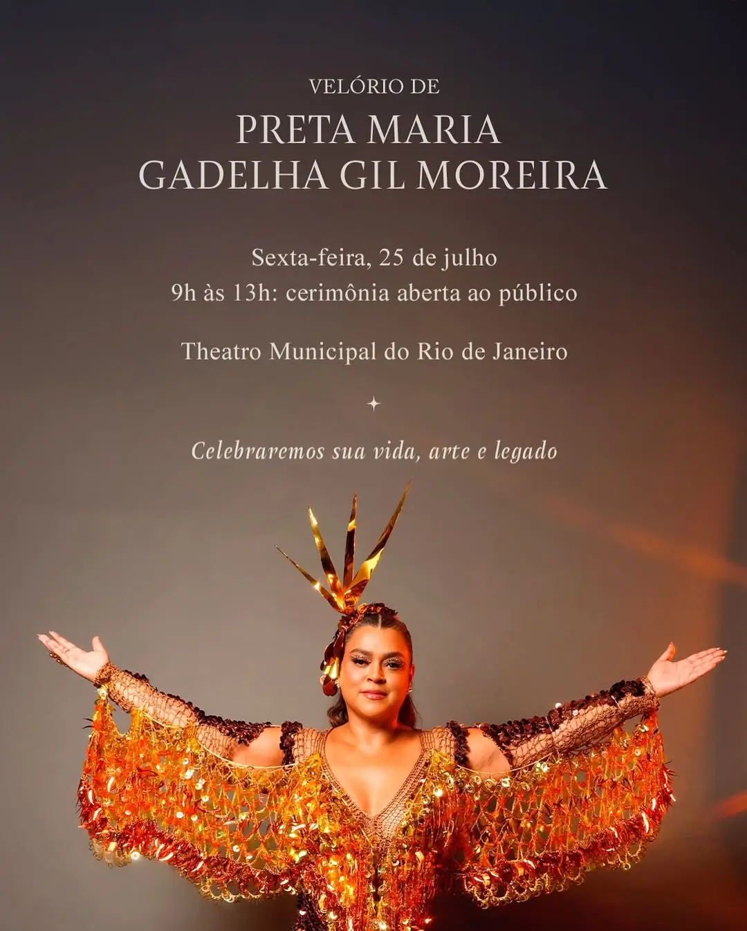 Convite para o velório da Preta Gil