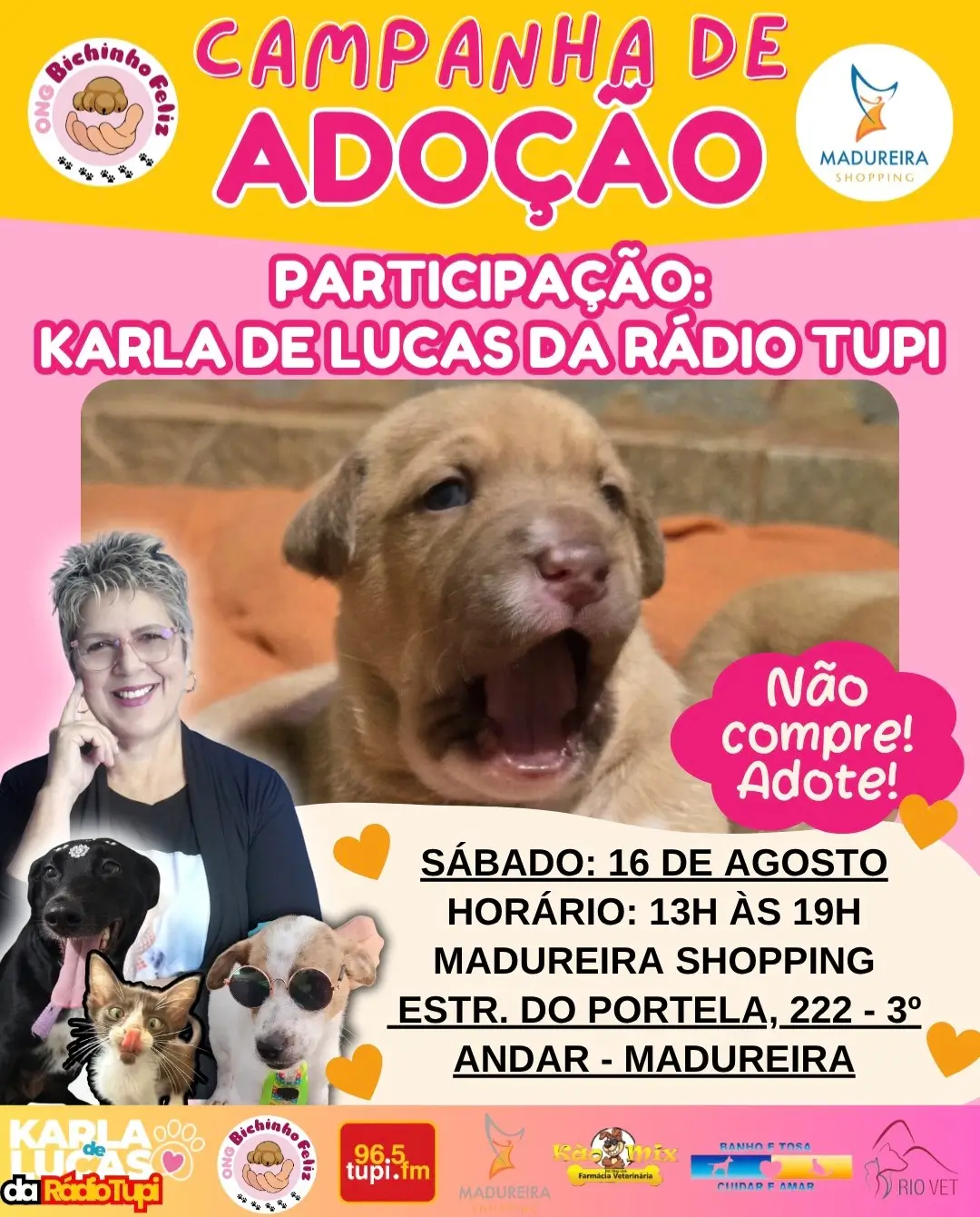 campanha de adoção no Madureira Shopping