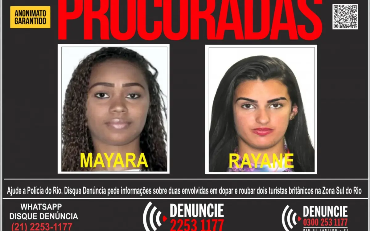 mulheres que roubaram turistas britânicos no Rio
