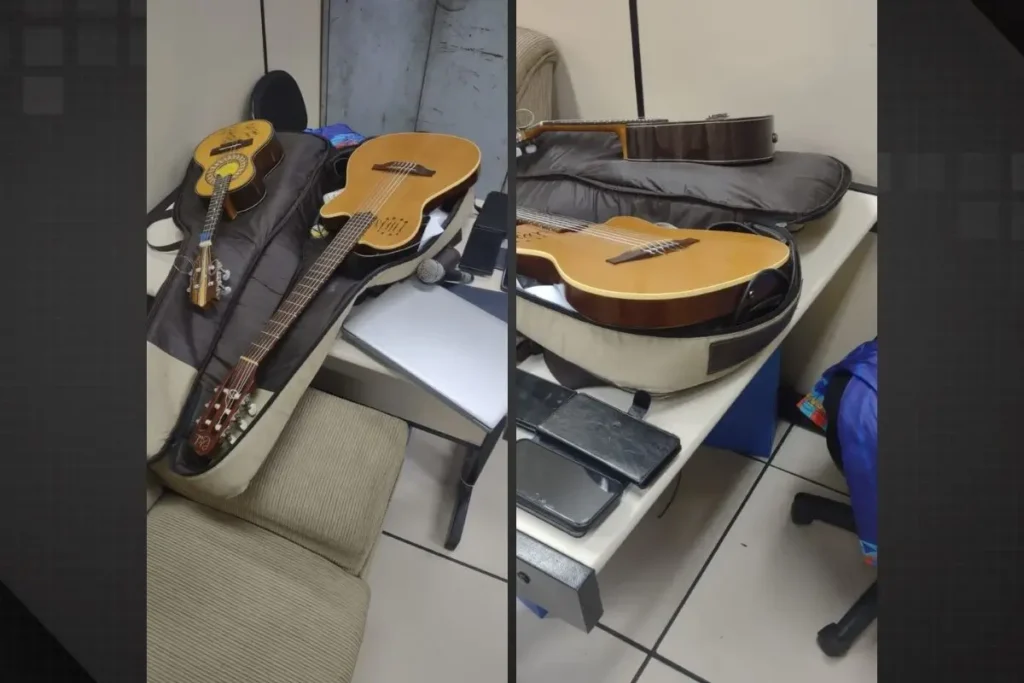 instrumentos de músicos da Portela