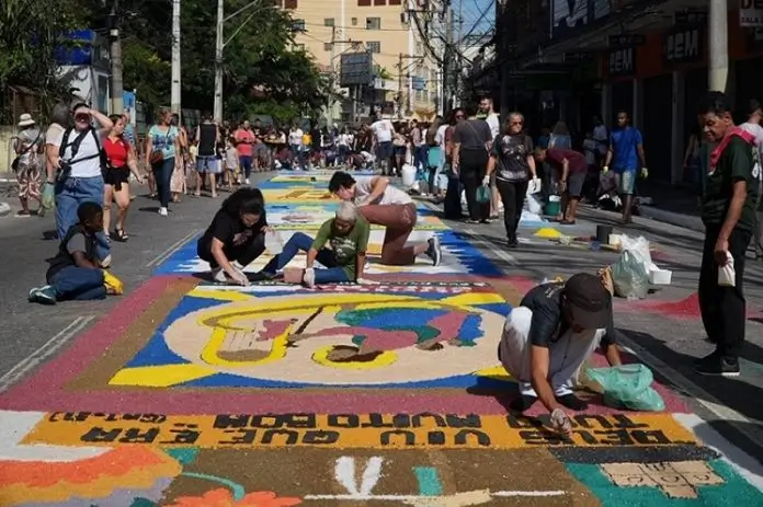 Tapetes de Corpus Christi em São Gonçalo