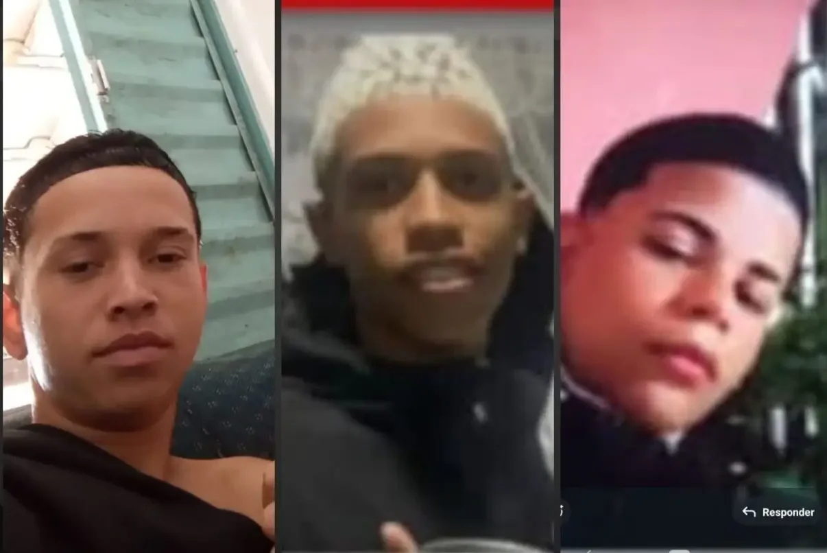 Pedro Henrique Figueiredo de Souza, de 18 anos, Paulo Ricardo Viana dos Santos, de 17, e Davi Assuero de Oliveira Teixeira, de 15