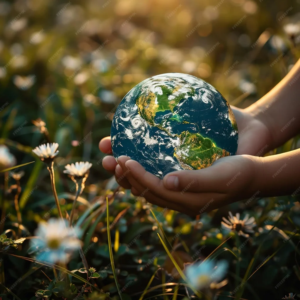 Planeta Terra nas mãos
