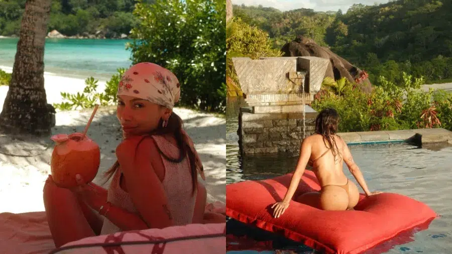 Anitta de biquíni fio-dental