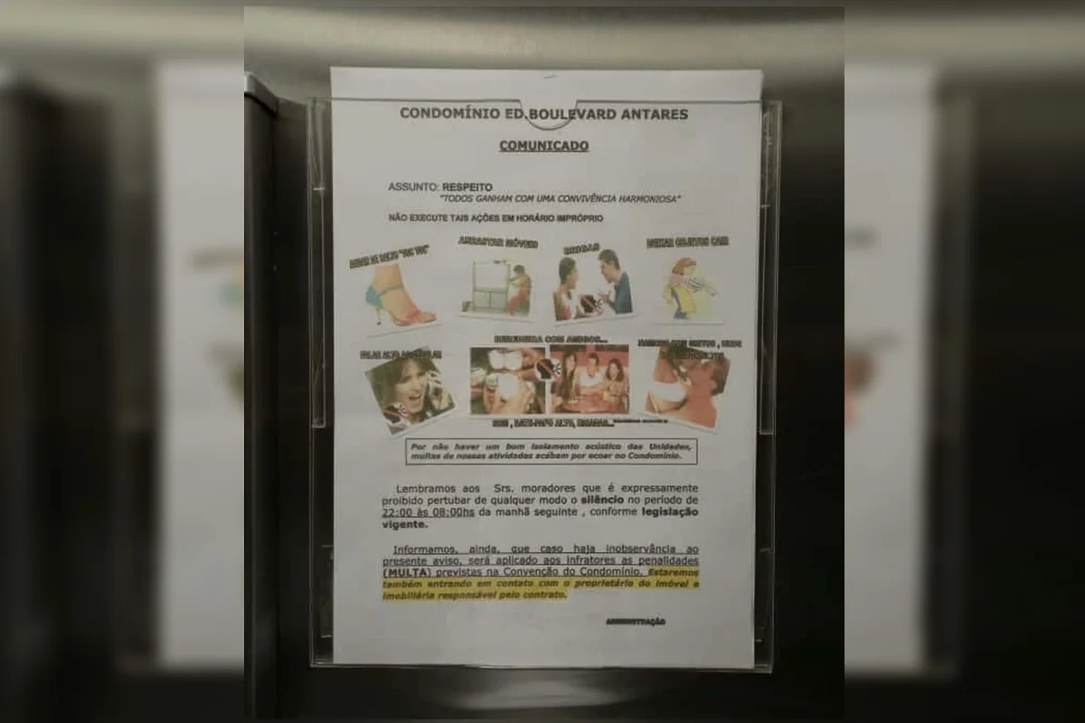 aviso do condomínio