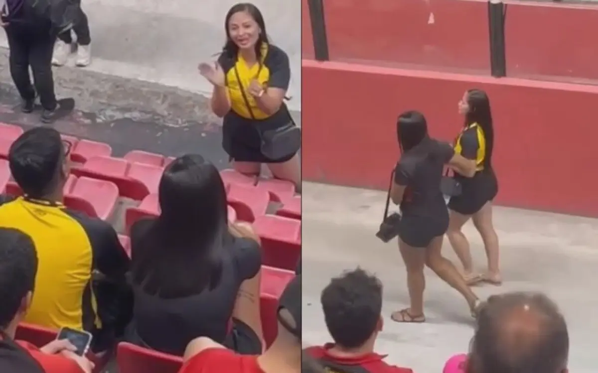 Mulher flagra traição em jogo do Sport e deixa estádio com a amante