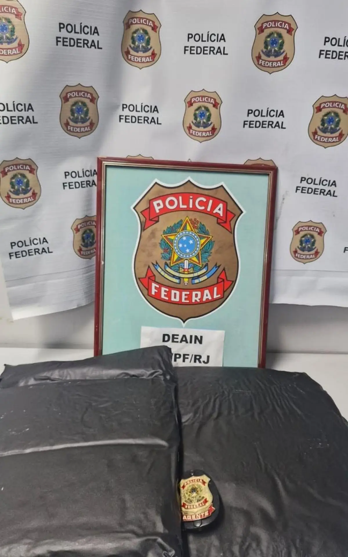 Pacote com 12 kg de cocaína apreendido pela Polícia Federal no Galeão