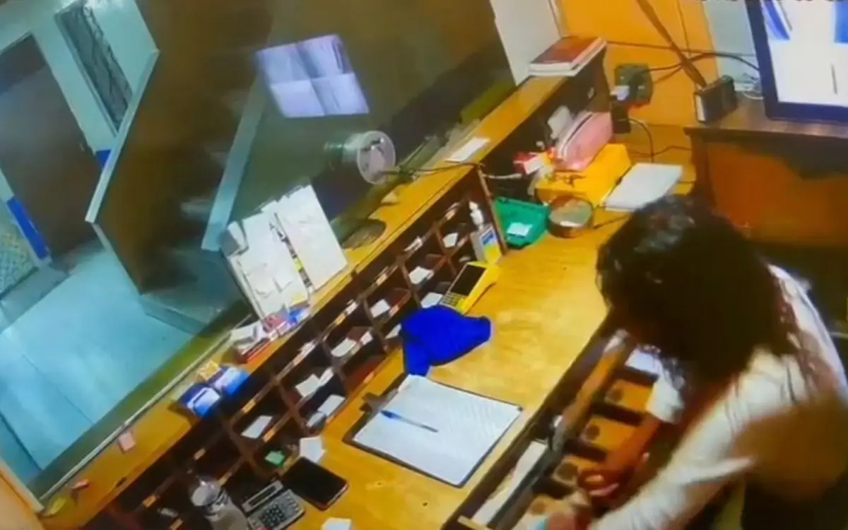 Câmeras de segurança flagraram toda a ação