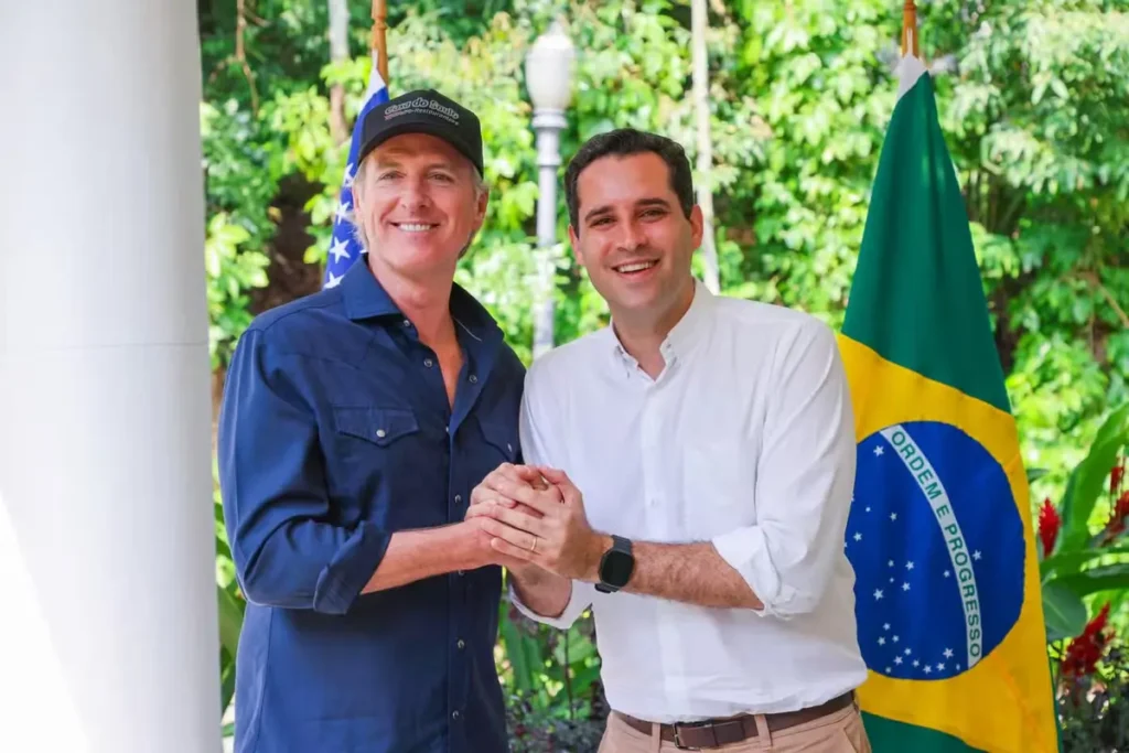O prefeito em exercício do Rio se encontra com o governador da Califórnia