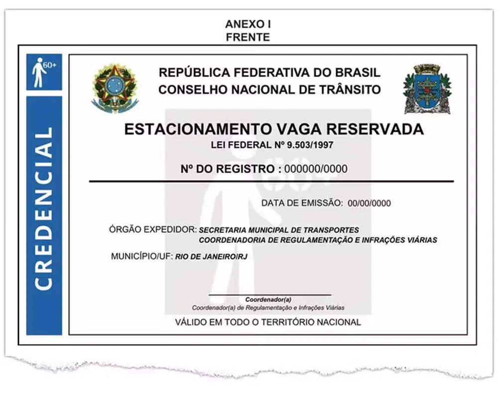 credencial de estacionamento para pessoa idosa
