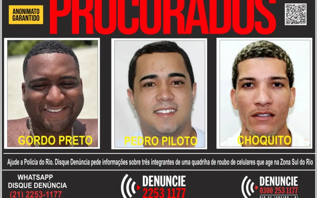 Os três são considerados foragidos