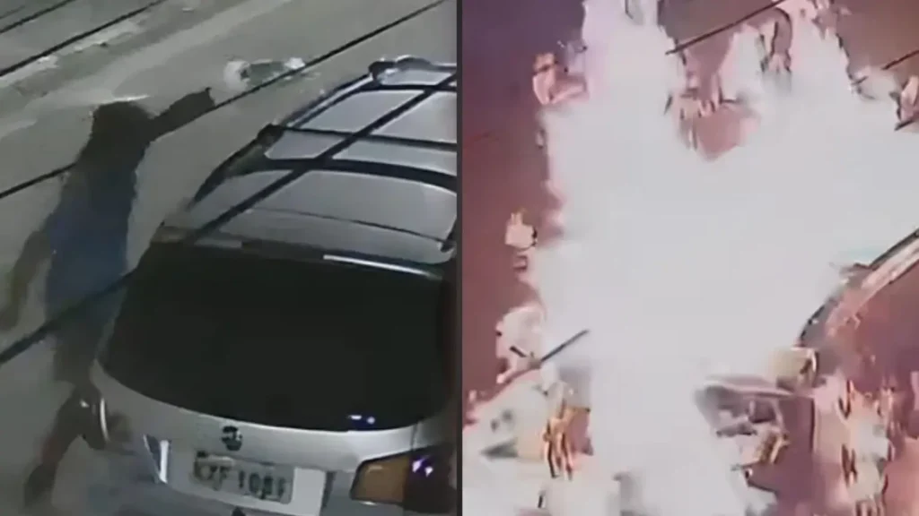 homem incendeia carro em Realengo
