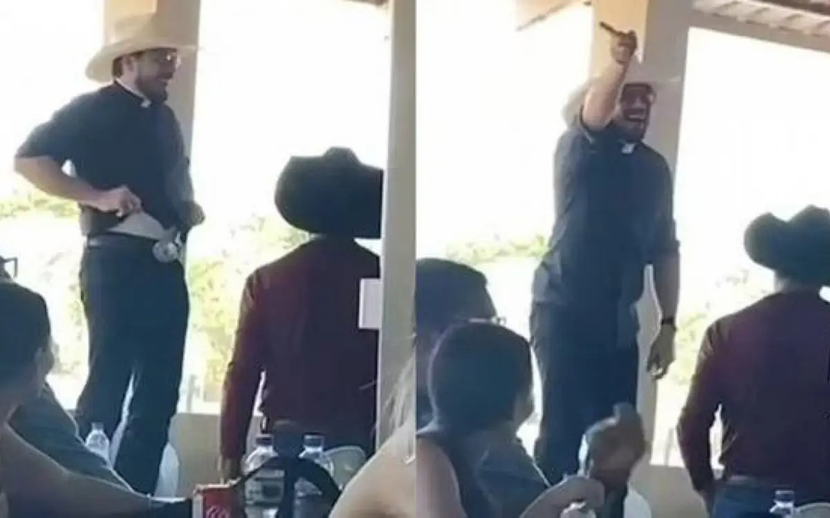 padre leiloa cueca em festa religiosa