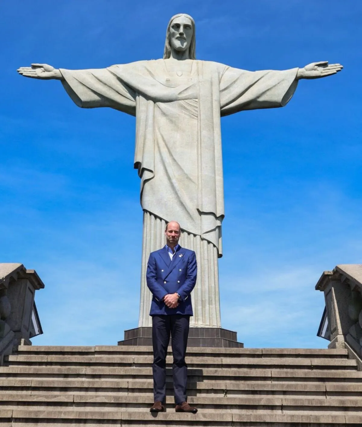 Príncipe William conhece o Cristo Redentor