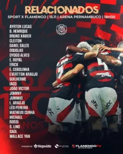 Relacionados do Flamengo contra o Sport