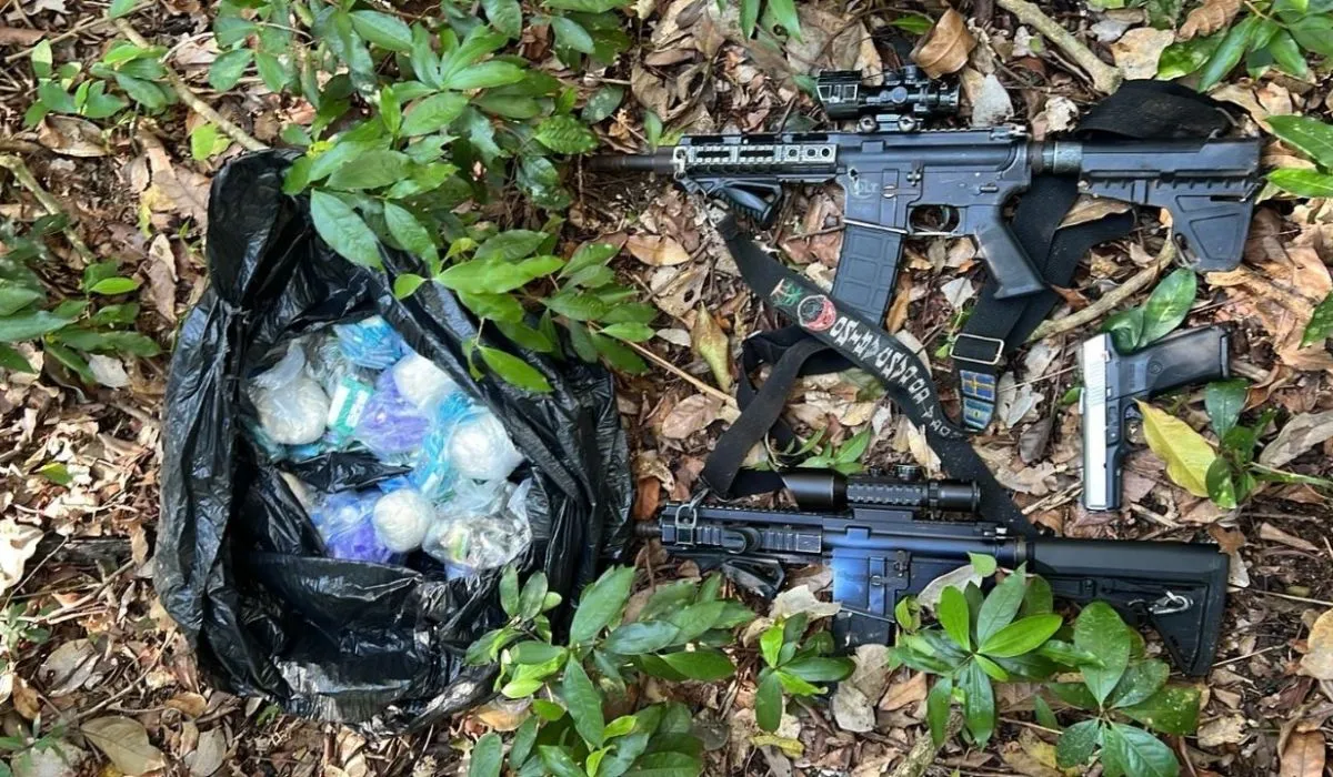 Droga foi encontrada em área de mata