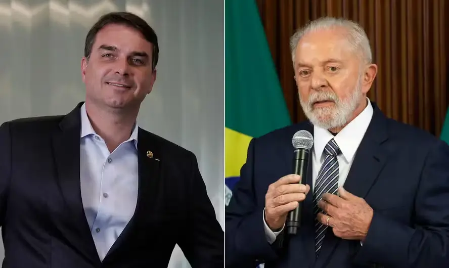 Lula e Flávio Bolsonaro