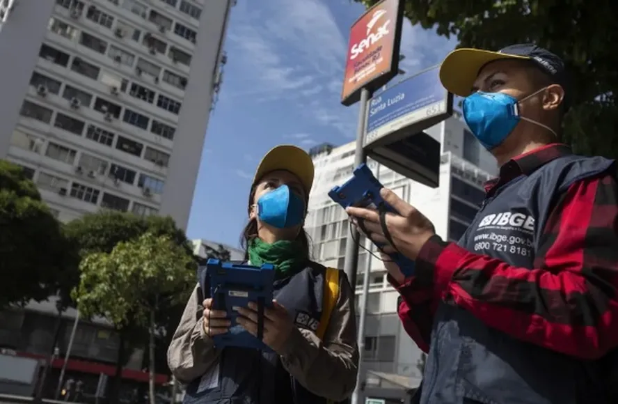 Recenseadores do IBGE no Centro do Rio de Janeiro