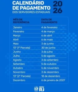 Calendário de Pagamentos