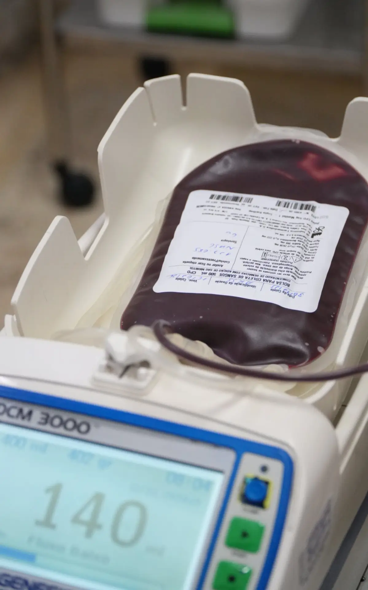 sangue coletado no Hemonúcleo