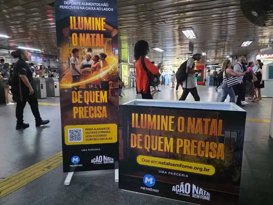Doações para a campanha Natal Sem Fome podem ser feitas em estações do metrô