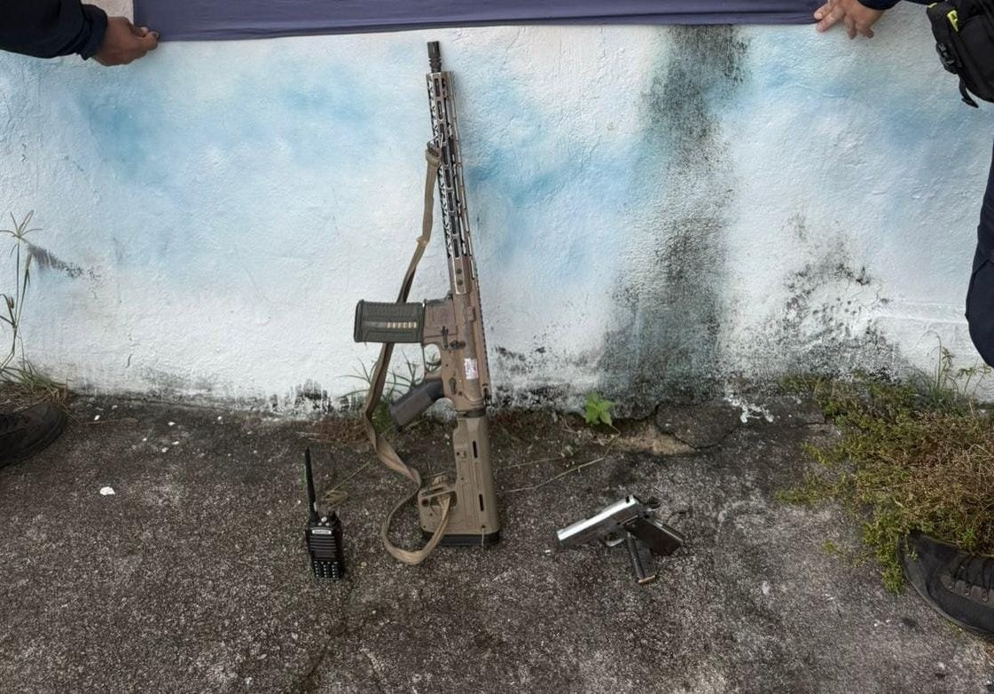 Armas apreendidas pelos militares